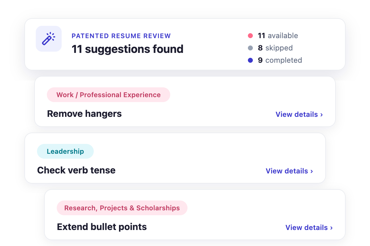 Review tab in helloResume