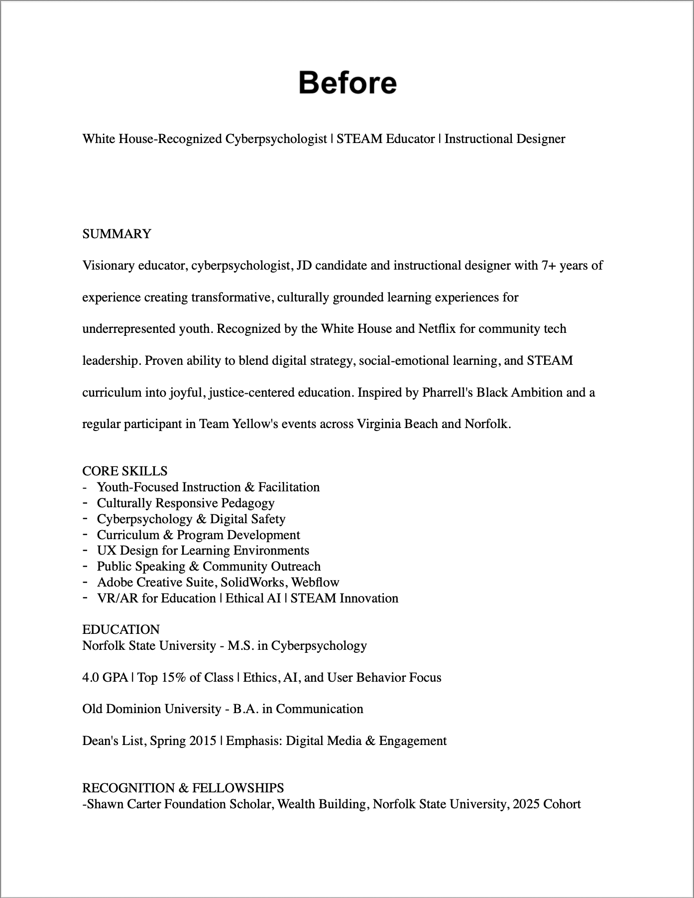 Resume before helloResume